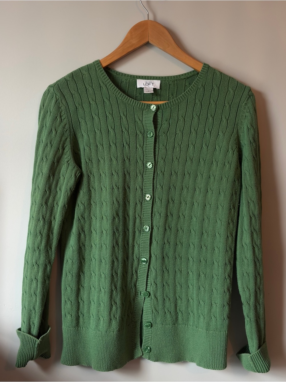 100% Cotton Cable Knit Cardigan